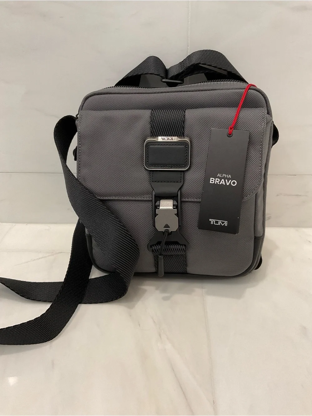 NEW Tumi ALPHA BRAVO JUNIOR 9.5” Ballistic Nylon Sling Crossbody Bag - CHARCOAL